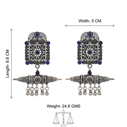 Chakor swirls Gunghroo Dangler earring (Blue)