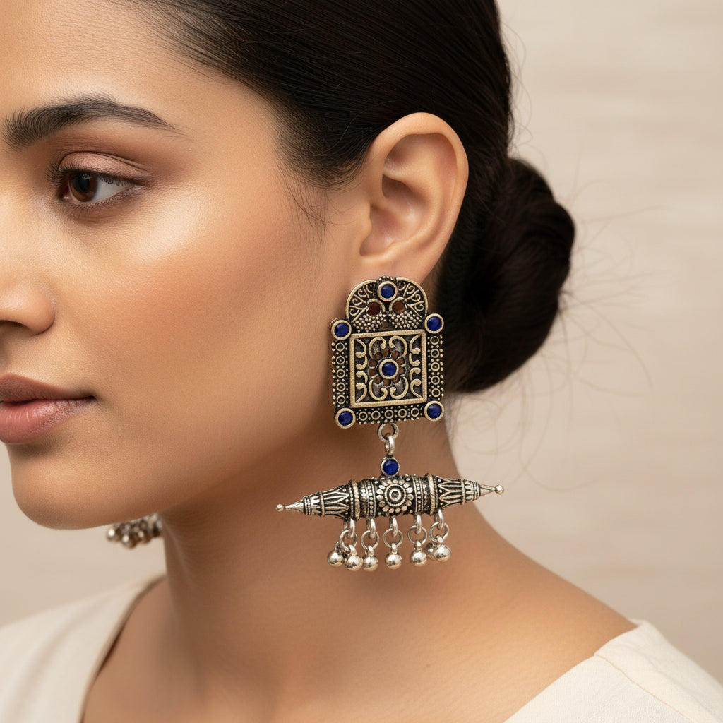 Chakor swirls Gunghroo Dangler earring (Baby Pink)