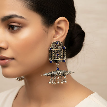 Chakor swirls Gunghroo Dangler earring (Baby Pink)