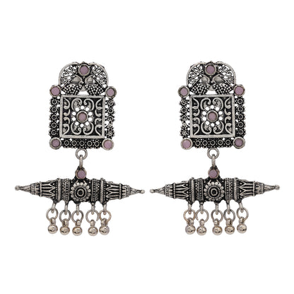 Chakor swirls Gunghroo Dangler earring (Baby Pink)