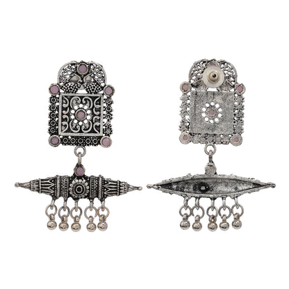 Chakor swirls Gunghroo Dangler earring (Baby Pink)