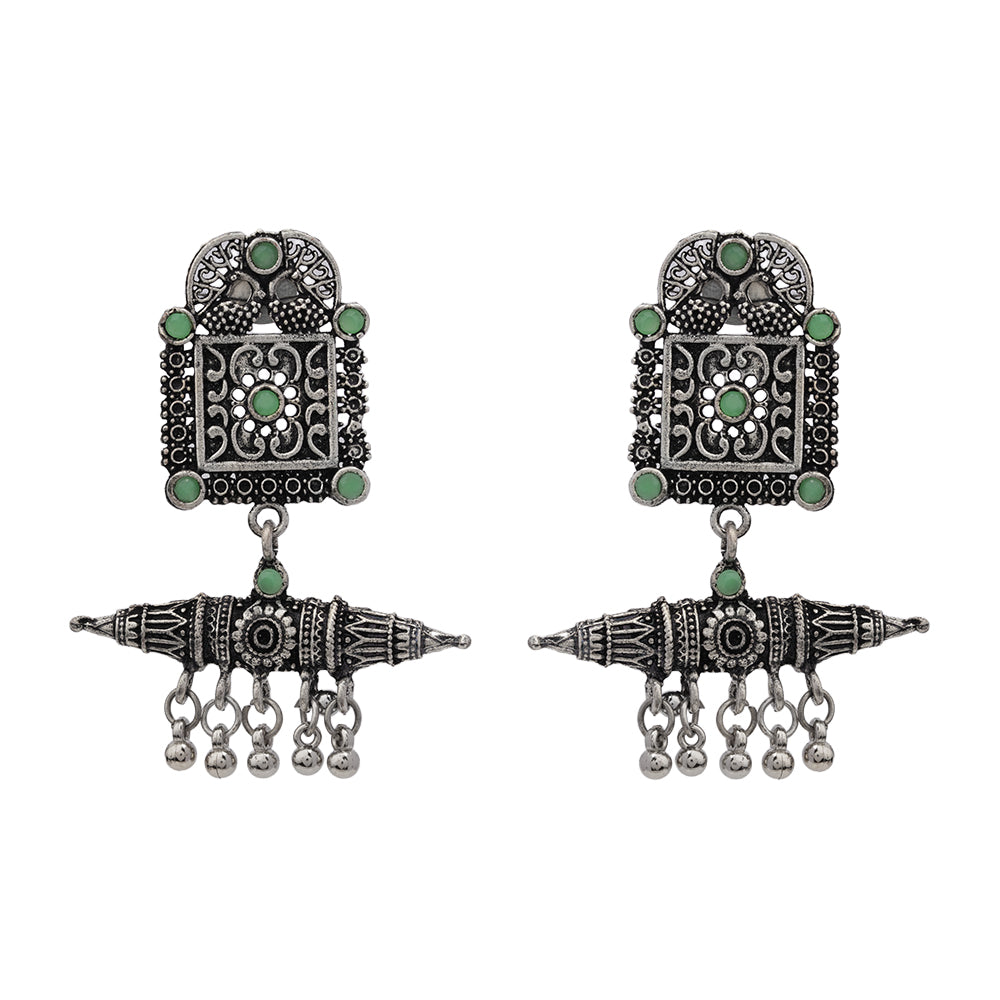 Chakor swirls Gunghroo Dangler earring (Pista)