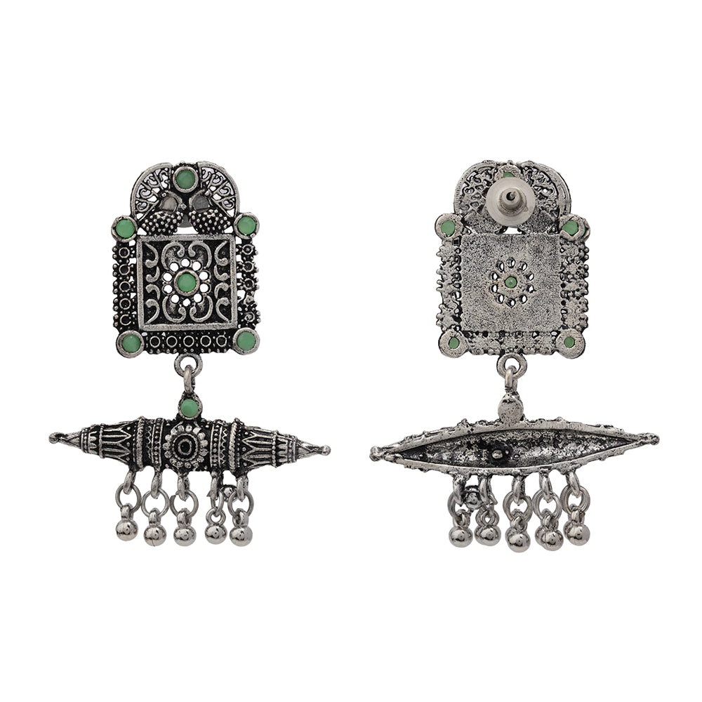 Chakor swirls Gunghroo Dangler earring (Pista)