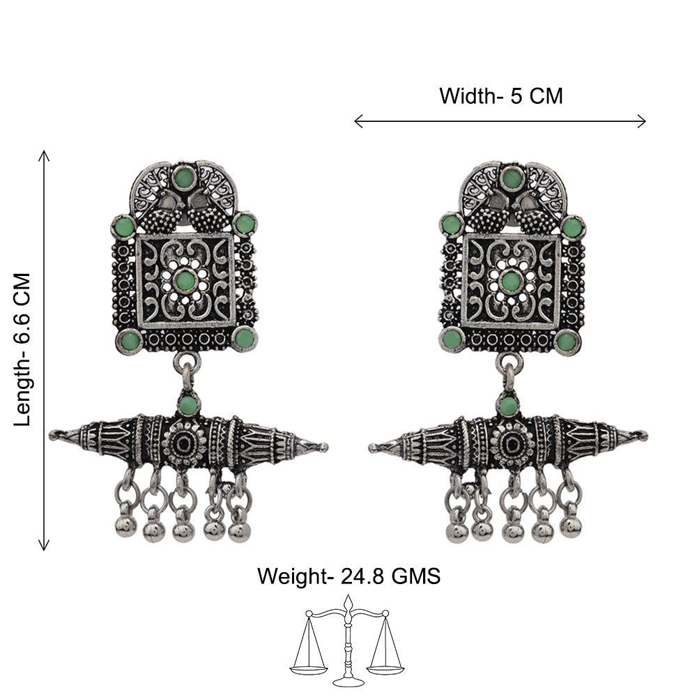 Chakor swirls Gunghroo Dangler earring (Pista)