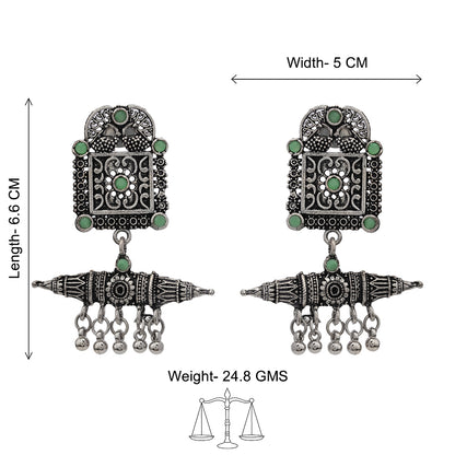 Chakor swirls Gunghroo Dangler earring (Pista)