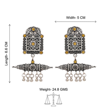 Chakor swirls Gunghroo Dangler earring (Yellow)