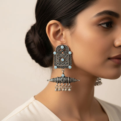 Chakor swirls Gunghroo Dangler earring (Mint)