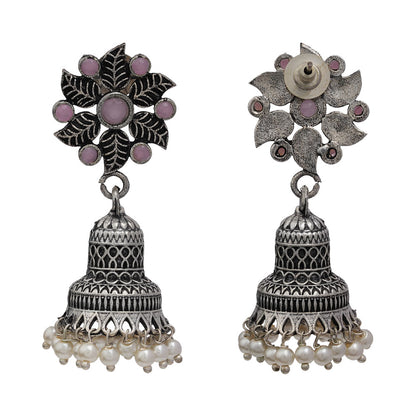 Fearless flower jhumki earring (Baby Pink)