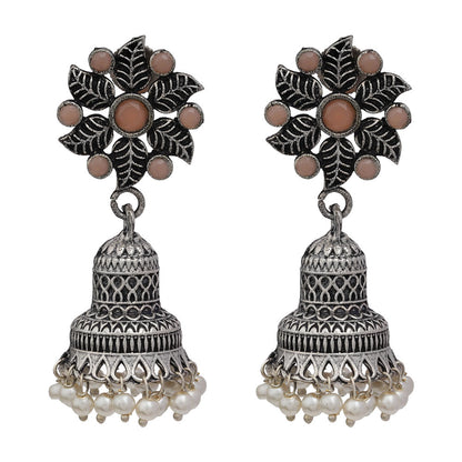 Fearless flower jhumki earring (Light Orange)