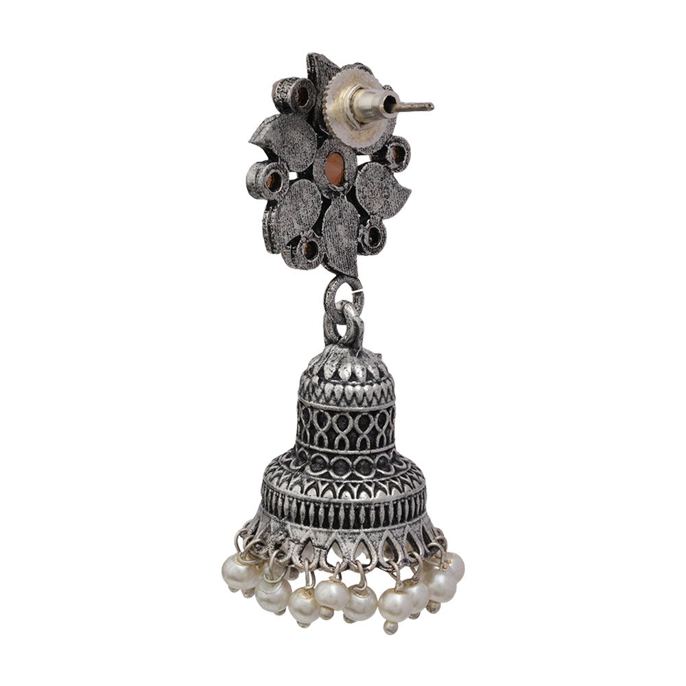 Fearless flower jhumki earring (Light Orange)