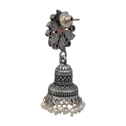 Fearless flower jhumki earring (Light Orange)