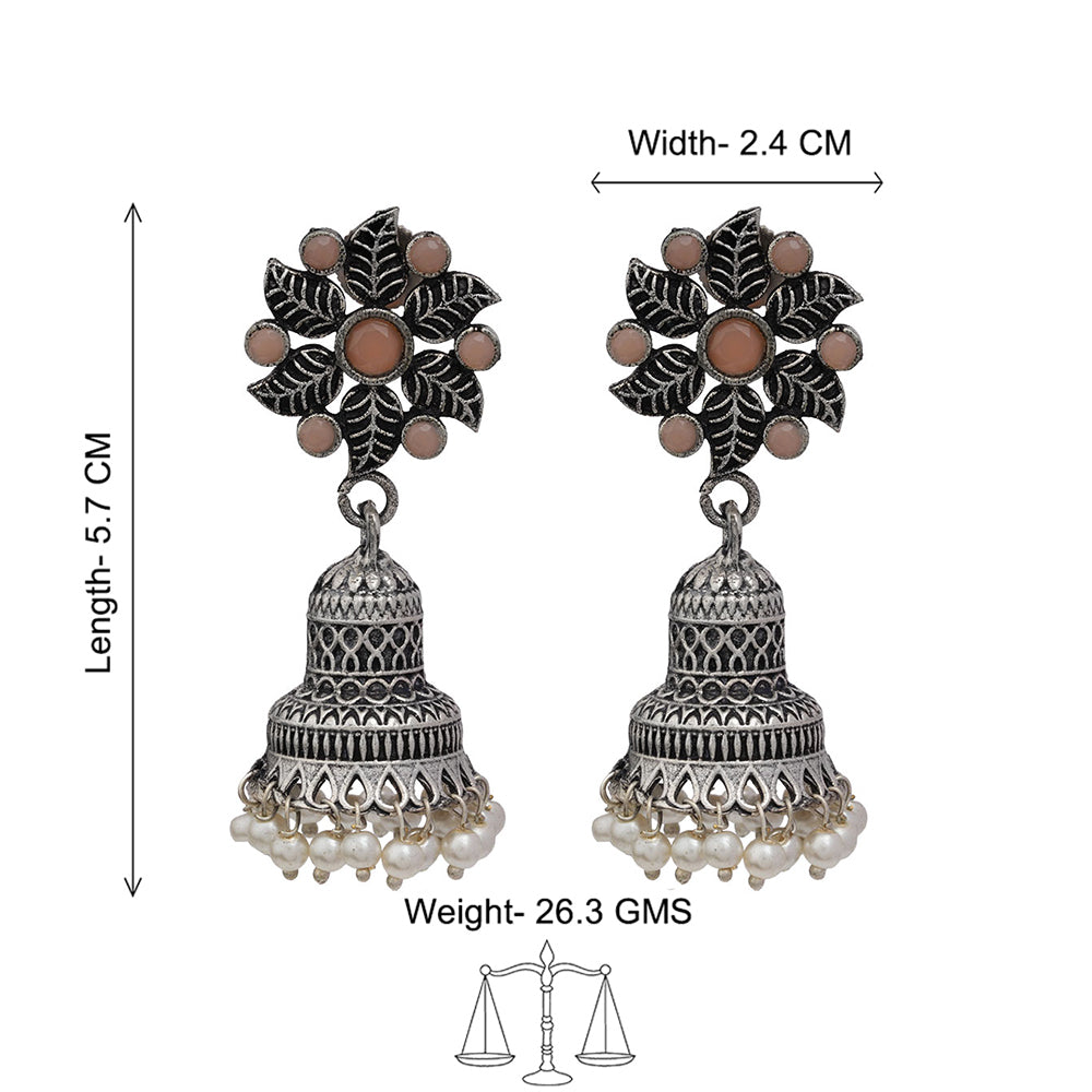 Fearless flower jhumki earring (Light Orange)