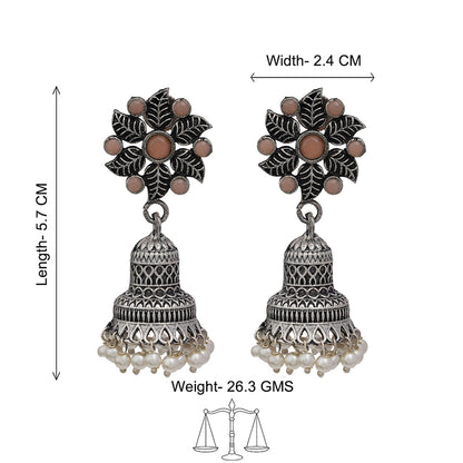 Fearless flower jhumki earring (Light Orange)