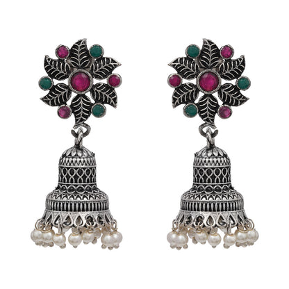 Fearless flower jhumki earring (Multicolored)