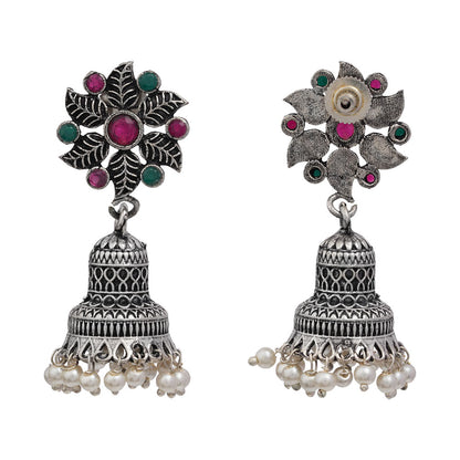 Fearless flower jhumki earring (Multicolored)