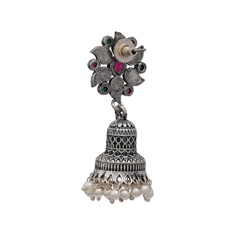 Fearless flower jhumki earring (Multicolored)