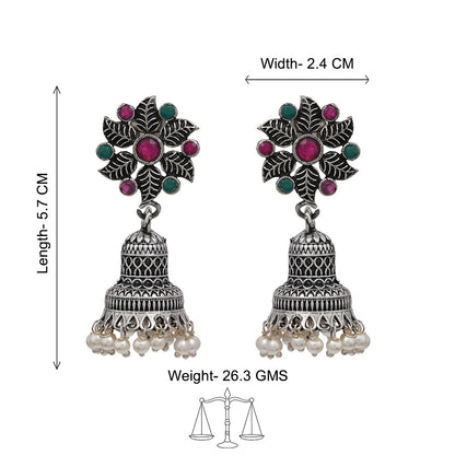 Fearless flower jhumki earring (Multicolored)