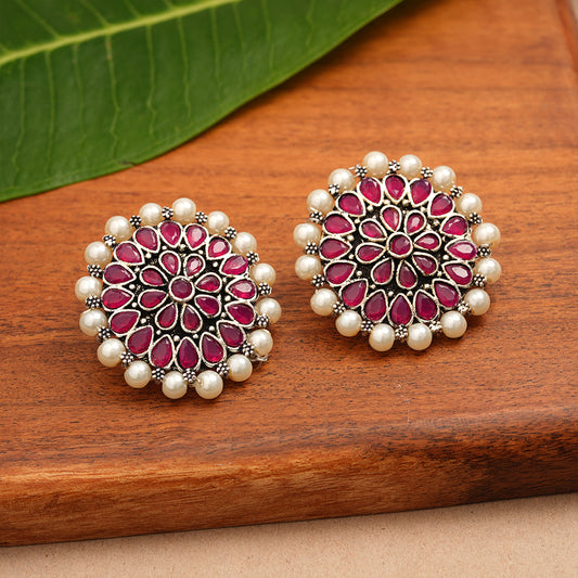 Desi Diva stud earring (Red)
