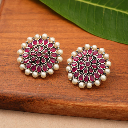 Desi Diva stud earring (Red)