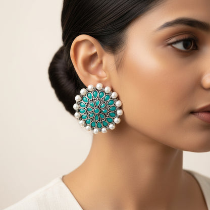 Desi Diva stud earring (Green)