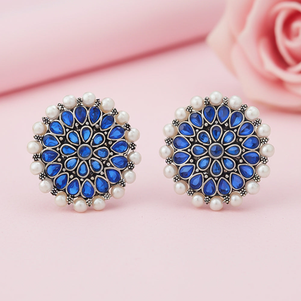 Desi Diva stud earring (Blue)