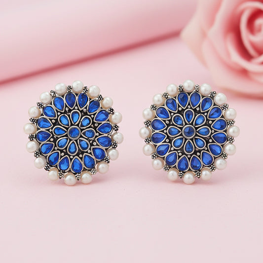 Desi Diva stud earring (Blue)