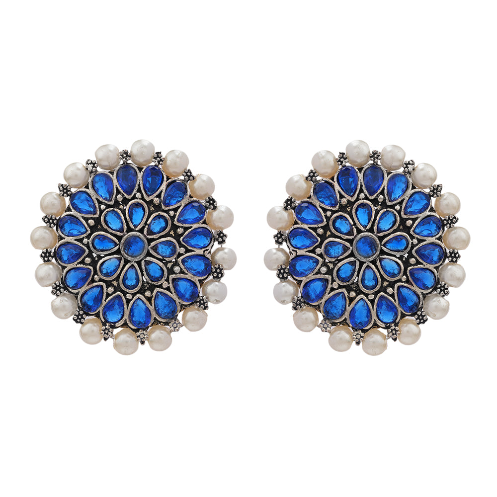Desi Diva stud earring (Blue)