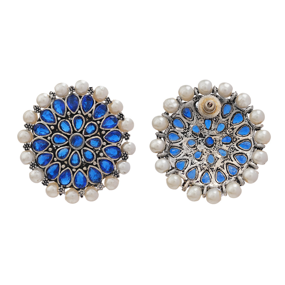 Desi Diva stud earring (Blue)