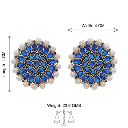 Desi Diva stud earring (Blue)