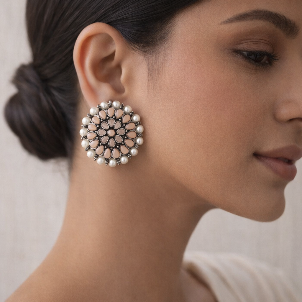 Desi Diva stud earring (Light Orange)
