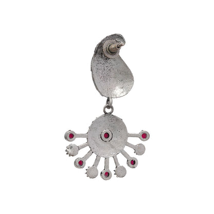 Rays and Paisley dangler earring (Red)