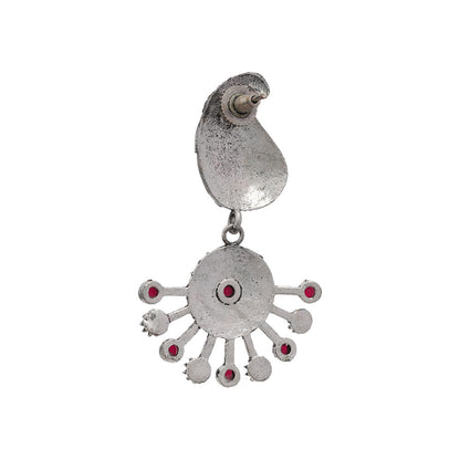 Rays and Paisley dangler earring (Red)