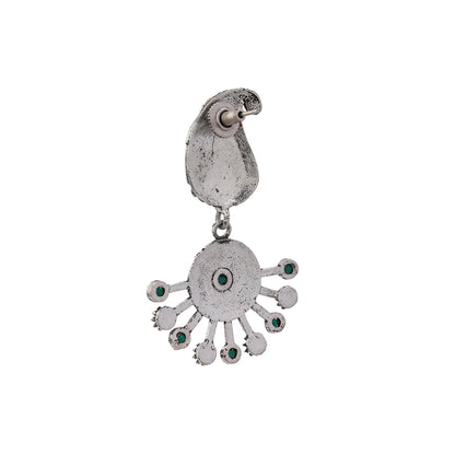 Rays and Paisley dangler earring (Green)