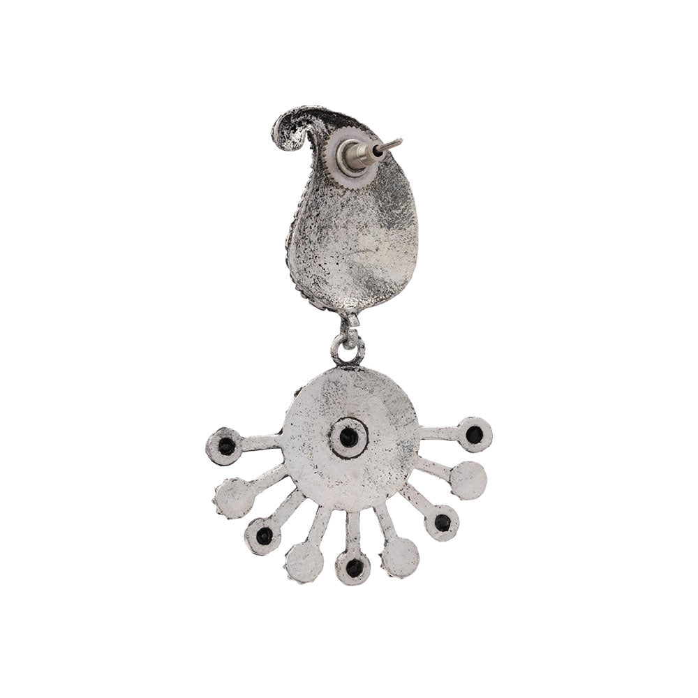 Rays and Paisley dangler earring (Black)