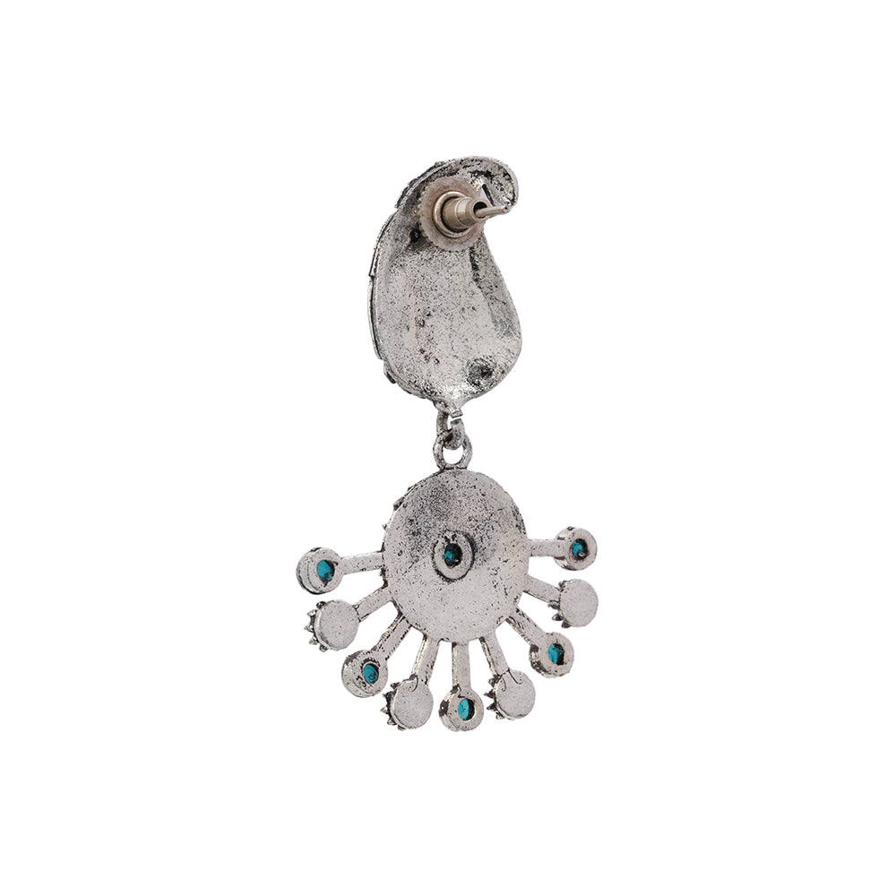 Rays and Paisley dangler earring (Blue)