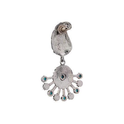 Rays and Paisley dangler earring (Blue)