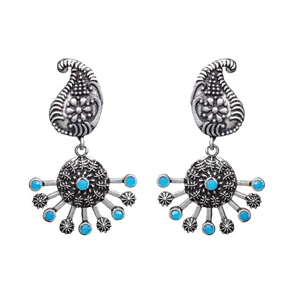 Rays and Paisley dangler earring (Firozi)