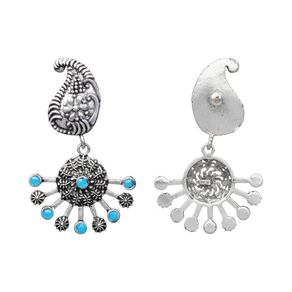 Rays and Paisley dangler earring (Firozi)