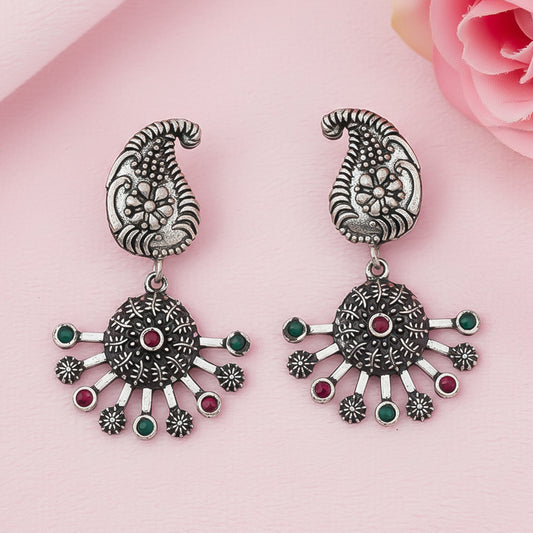 Rays and Paisley dangler earring (Multicolored)