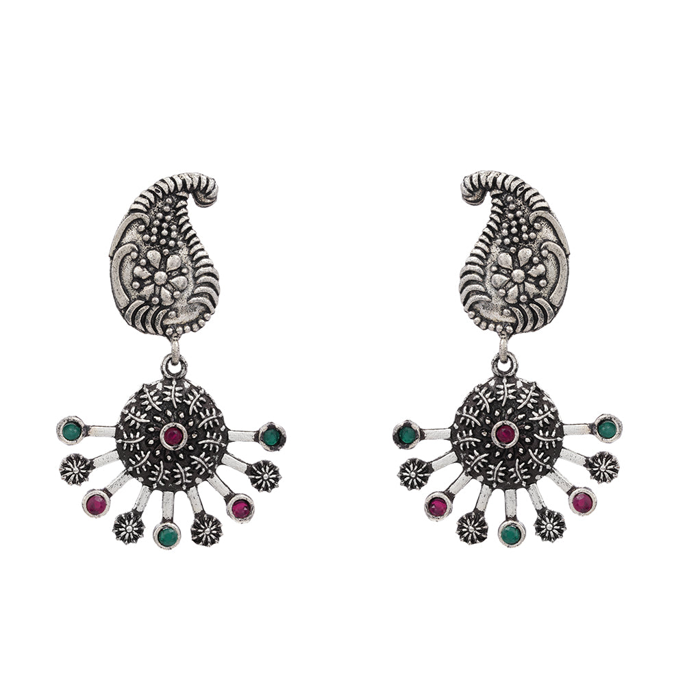 Rays and Paisley dangler earring (Multicolored)