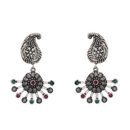 Rays and Paisley dangler earring (Multicolored)