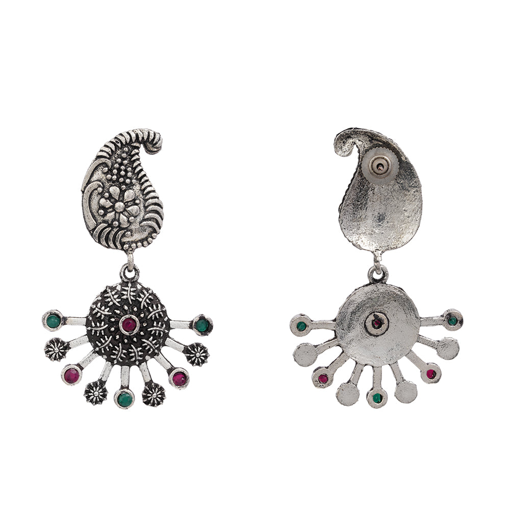 Rays and Paisley dangler earring (Multicolored)
