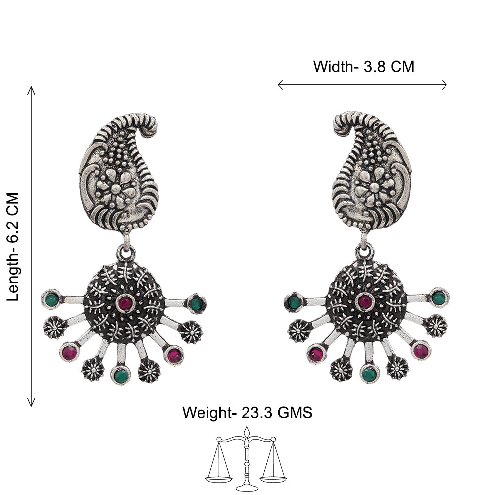 Rays and Paisley dangler earring (Multicolored)