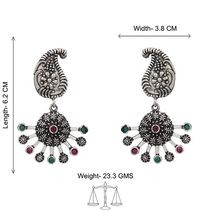 Rays and Paisley dangler earring (Multicolored)