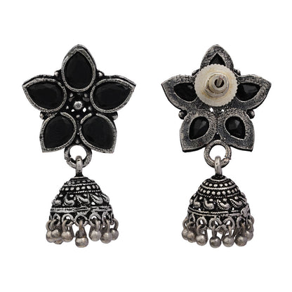 Beauty Bloom ghunghroo jhumki earring (Black)