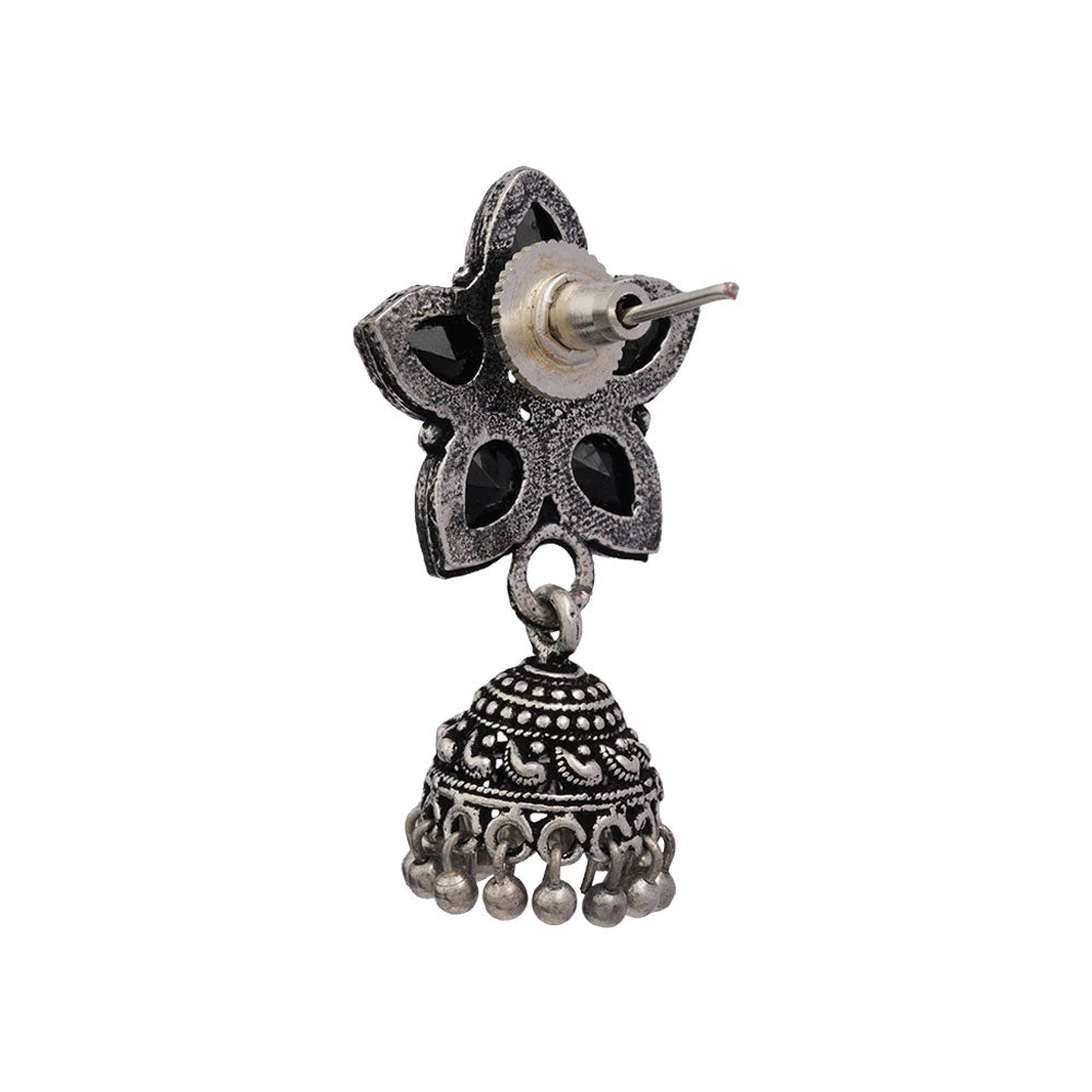 Beauty Bloom ghunghroo jhumki earring (Black)