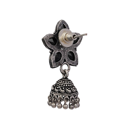 Beauty Bloom ghunghroo jhumki earring (Black)