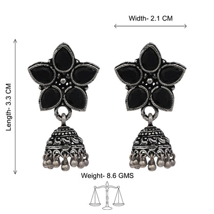 Beauty Bloom ghunghroo jhumki earring (Black)