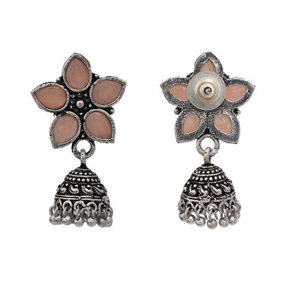 Beauty Bloom ghunghroo jhumki earring (Light Orange)