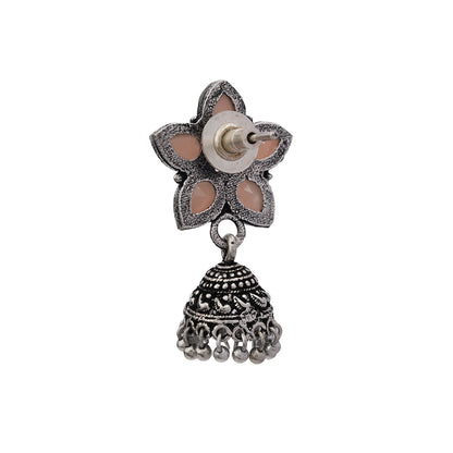 Beauty Bloom ghunghroo jhumki earring (Light Orange)